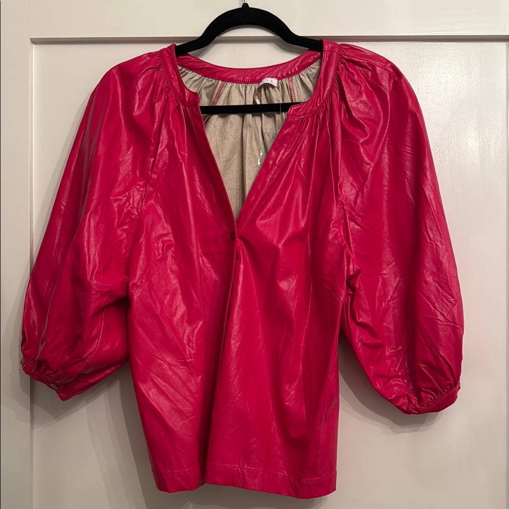 Karlie Fuchsia Blouse with Puff Sleeves
